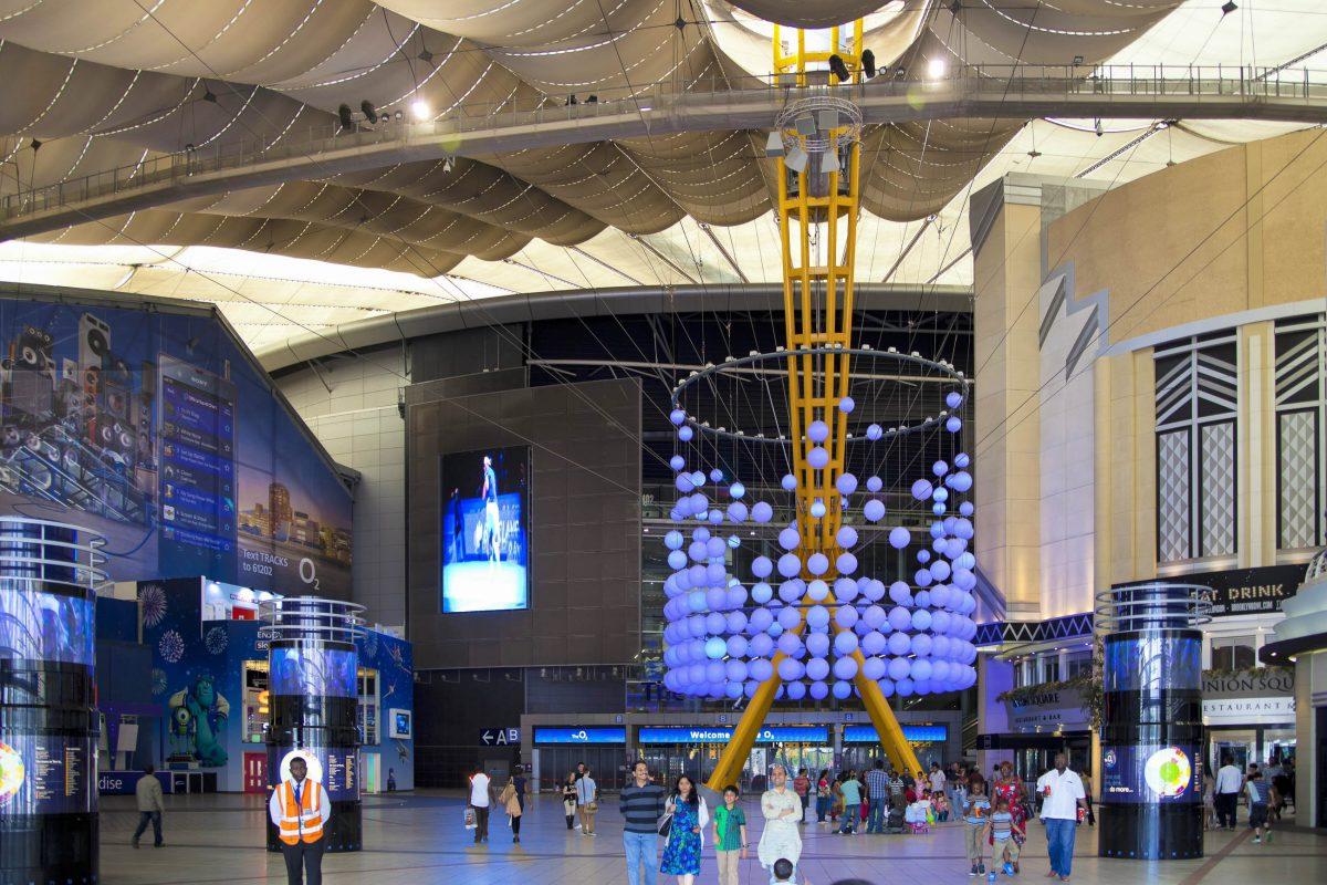Entrance hall of the striking entertainment temple 